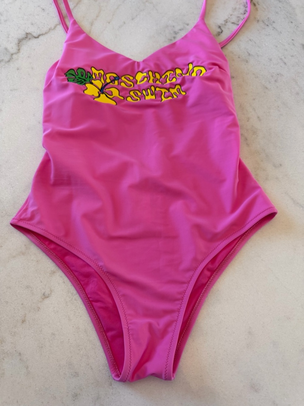 Moschino women’s Pink Logo One-Piece Swimsuit - Picture 5 of 8